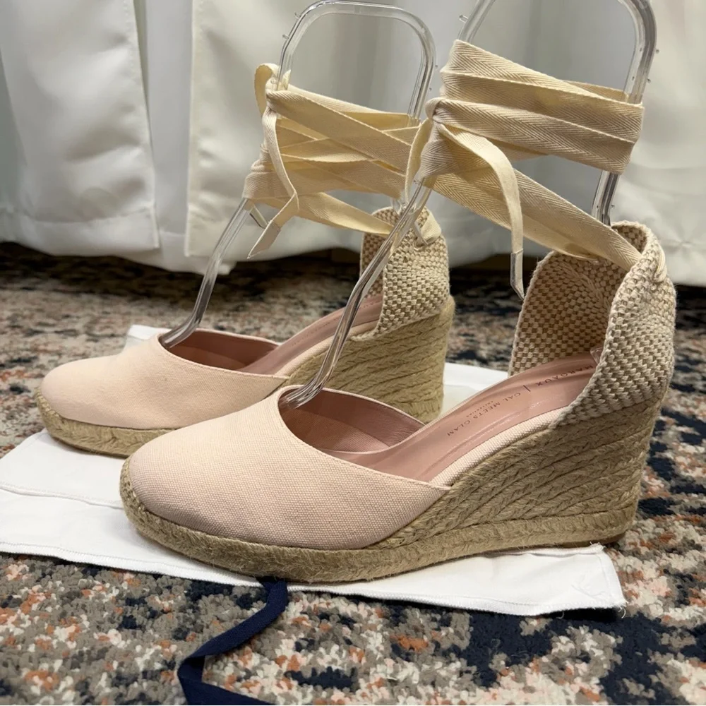NWOT Margaux x Gal Meets Glam ‘The Espadrille’ in “Blush Pink Canvas” Size 12.5